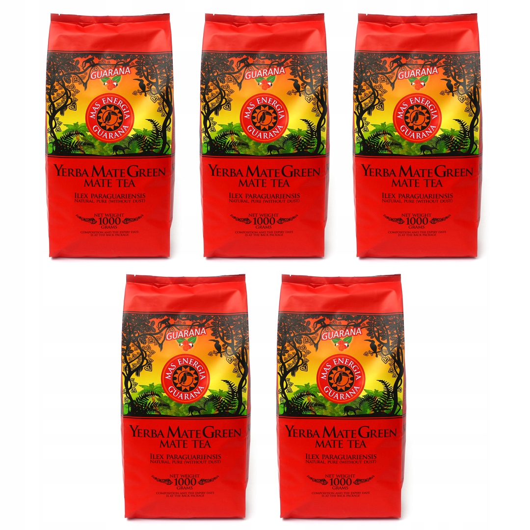 Sada 5kg Yerba Mate Green Energie Guarana 5x 1kg