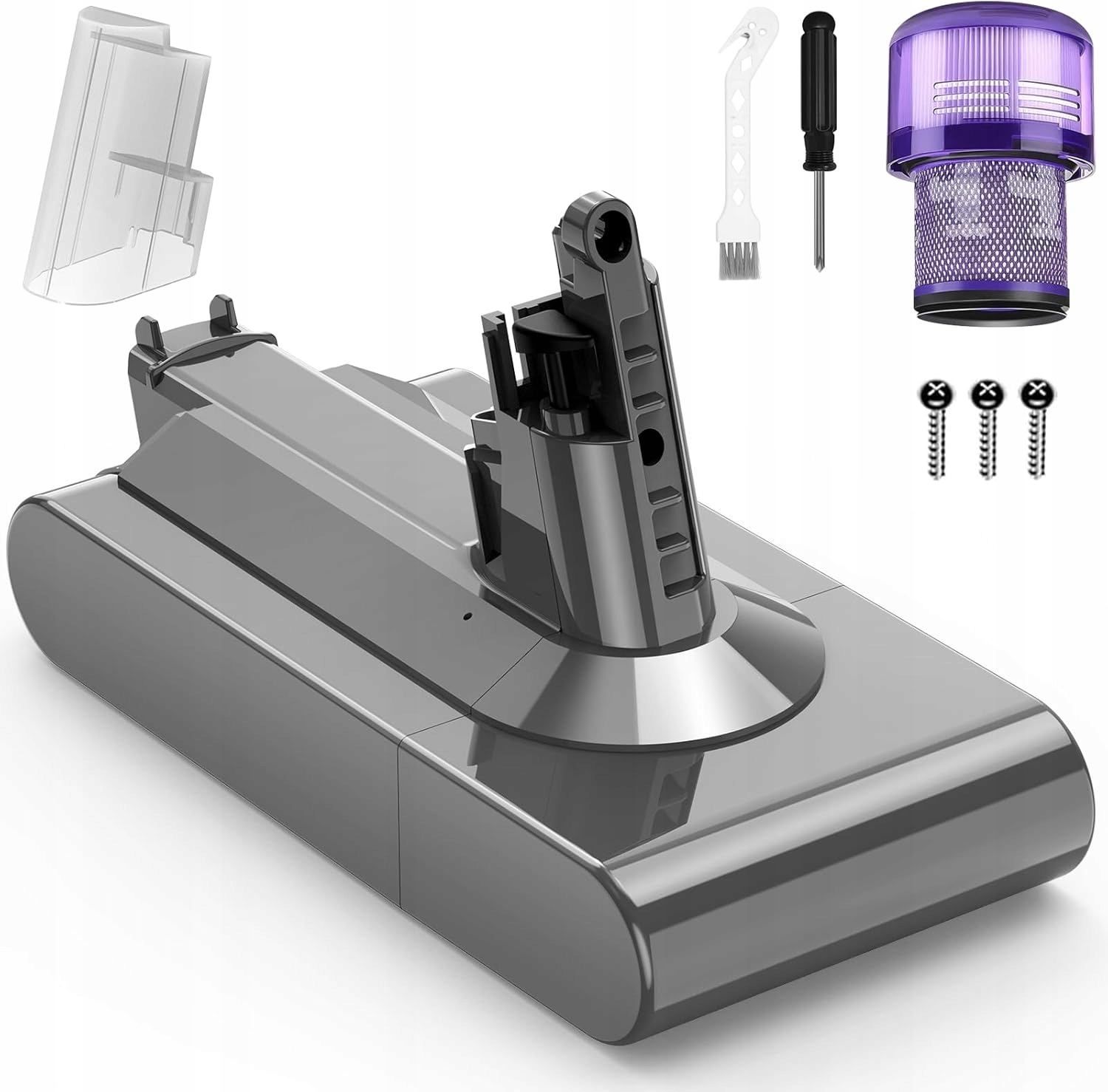 Akumulátor Asuncell 3900 mAh pro Dyson V11, 25,2 V s filtrem a šrouby