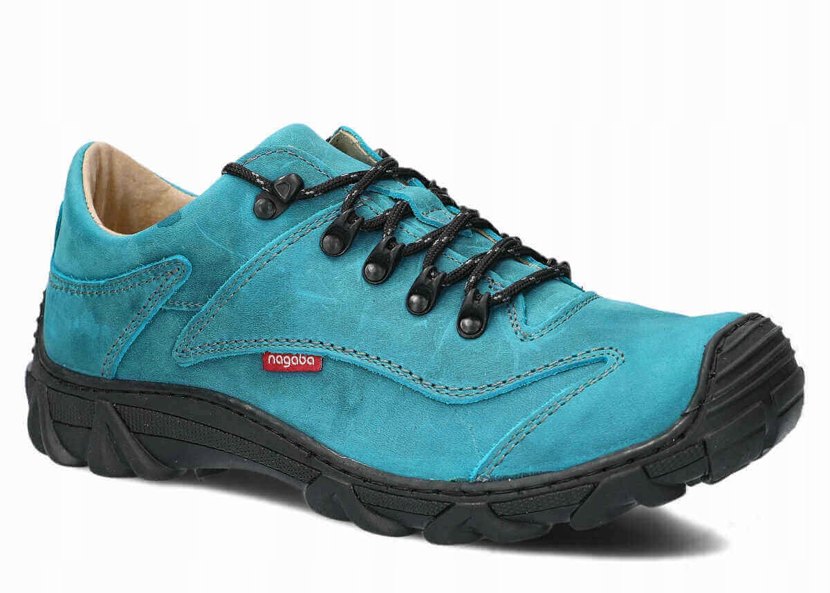 Nagaba 400 Tyrkysová – Pohodlné Pánské Kožené Trekové Polobotky