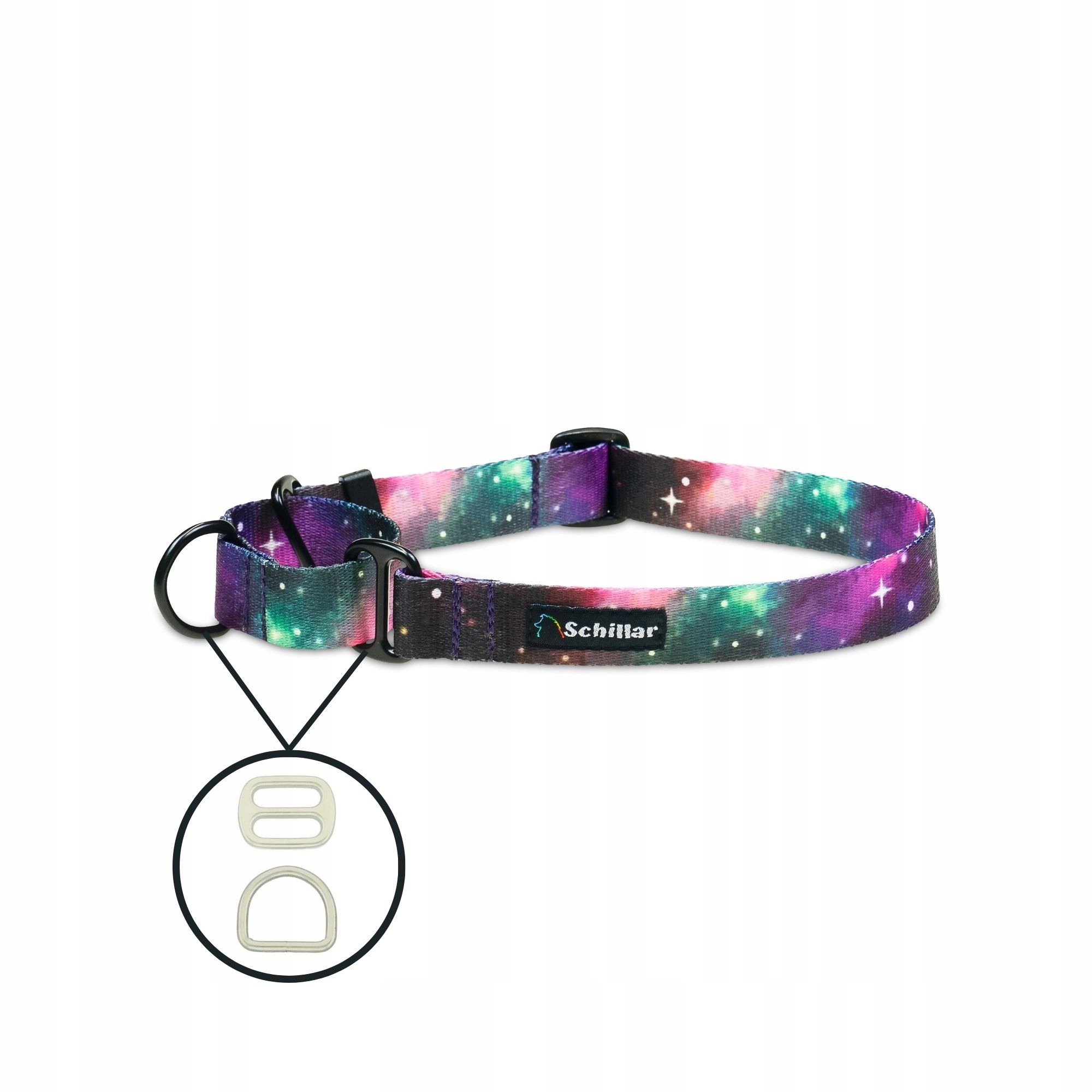 Levně Obojek martingale pro velkého psa barevná galaxie horizon L XL 40-60 cm
