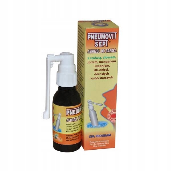 

Pneumovit Sept Aerozol Do Gardła 35ml Gorvita