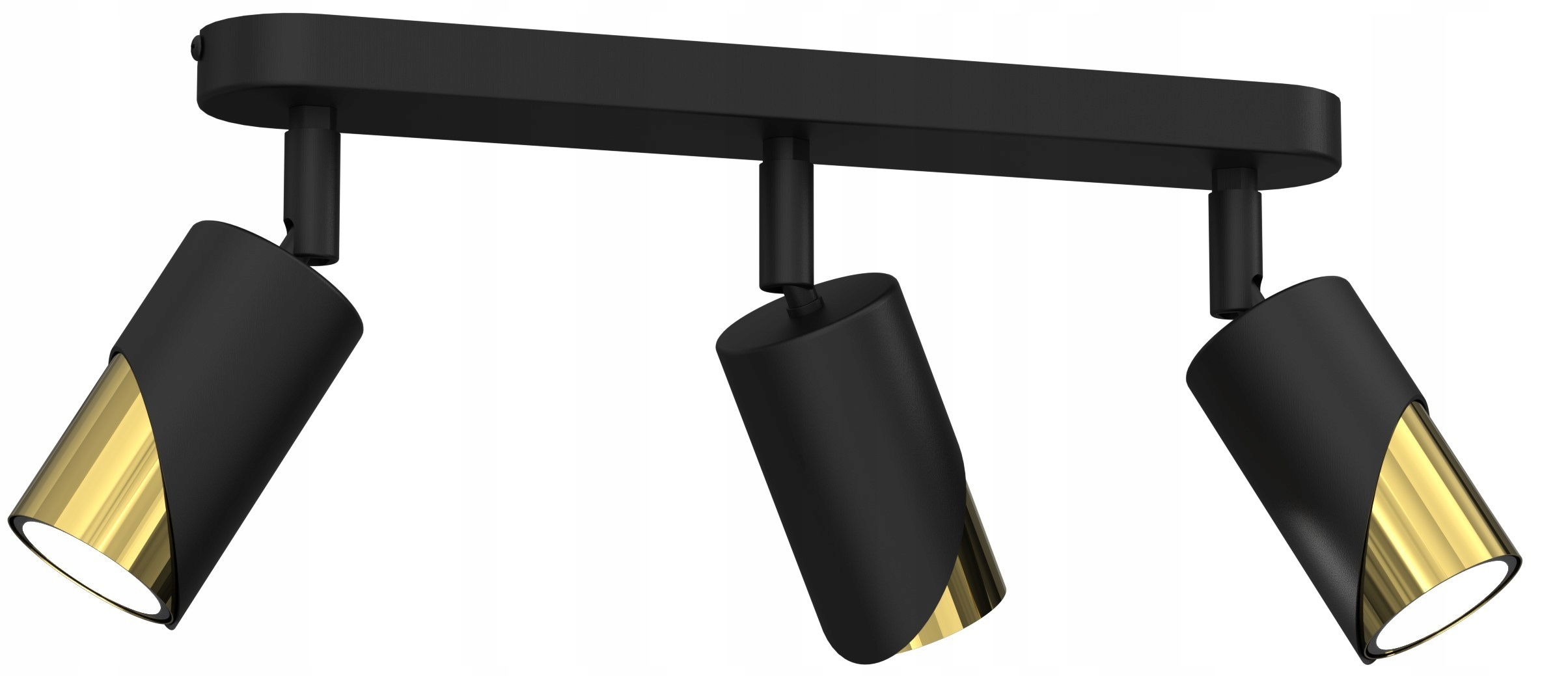 Stropná lampa Spot Shift Čierna Zlatá pohyblivé tienidlá tuby zlaté doplnky