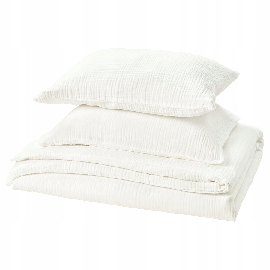 Ikea Schersmin Sada povlečení 200x200/50x60 cm Bavlna Mušelínově bílá