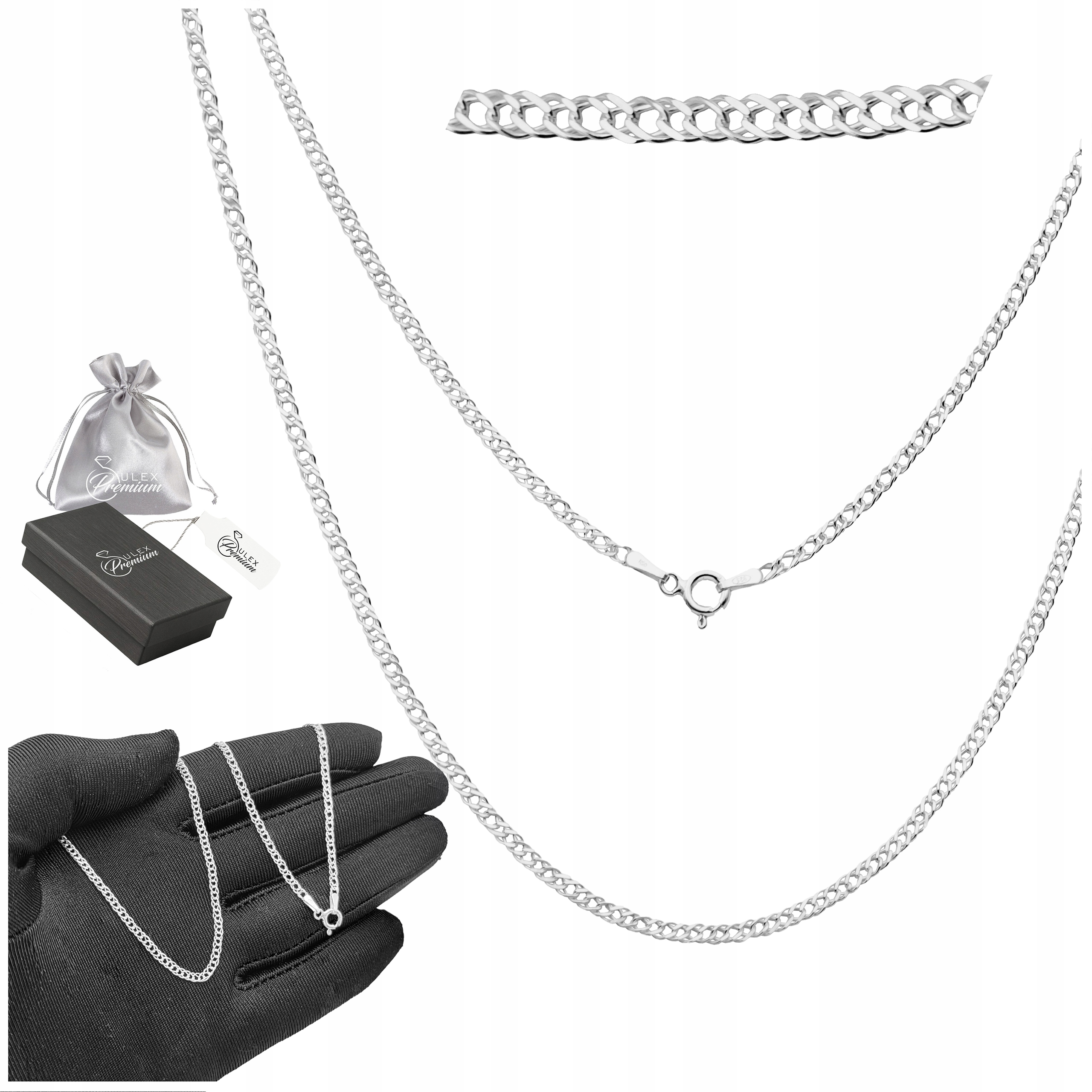 Stříbrný řetízek ryzost 925 Splétaný Rombus Rombo pro přívěsky 55 cm x 2.5 mm