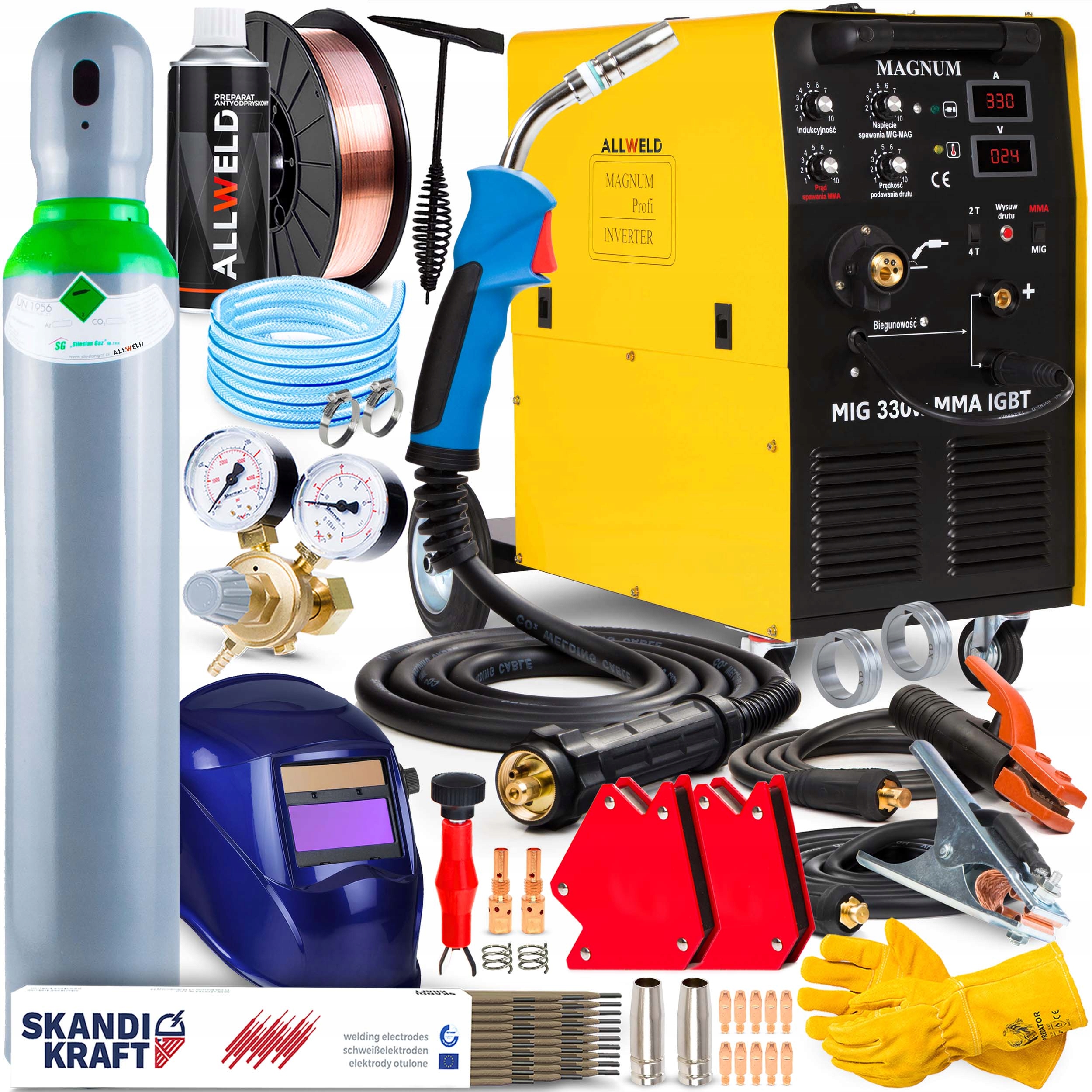 Invertorová Svářečka Invertorová Magnum Mig 330W Mma Igbt 330A 400V 4X4 Alu 4T