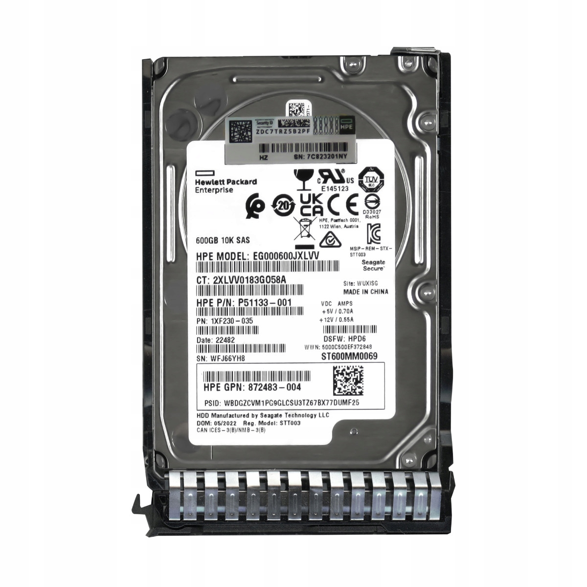 Hp P51133-001 872736-001 600GB 10K SAS-3 2.5'' EG000600JXLVV