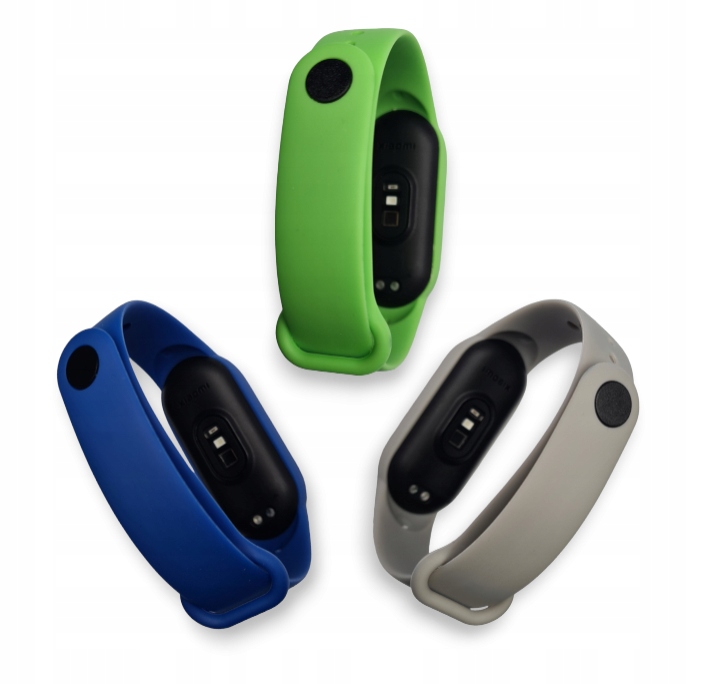 Trójpak Pasków do Xiaomi Mi Band 7 Popiel Neon Zieleń Niebieski