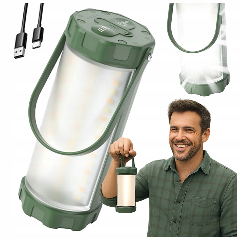 Led Kempingová Lampa Akumulátor Nabíjení Usb C Voděodolná IP68 1200 Lumen