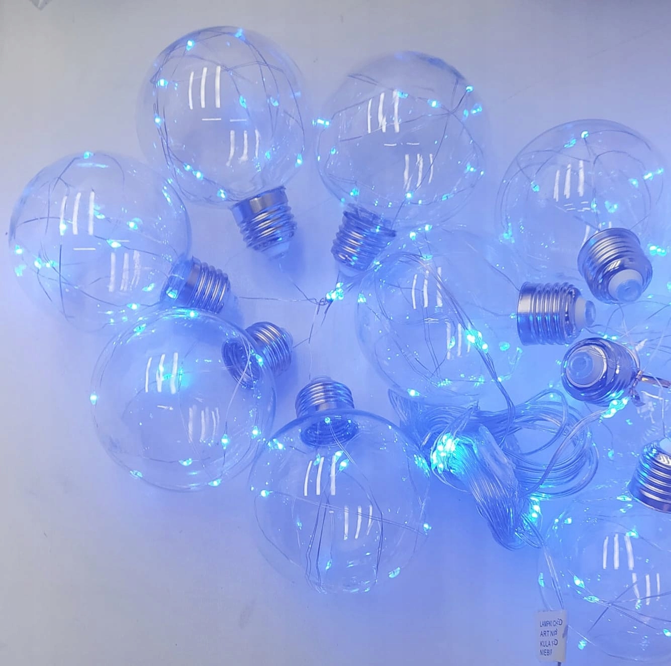 KULE WISZĄCE LAMPKI CHOINKOWE LED KURTYNA NIEBIESK