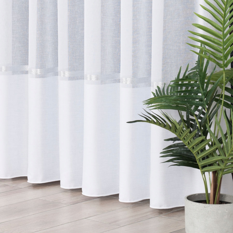 

Firana Biel Srebrny Pas 250 cm. Jakość Premium