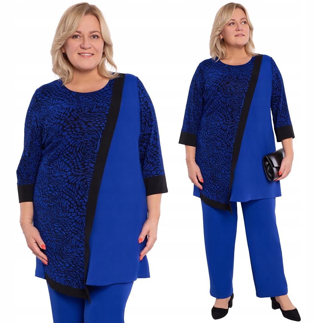 Chabrový komplet s lesklými rukávy 48