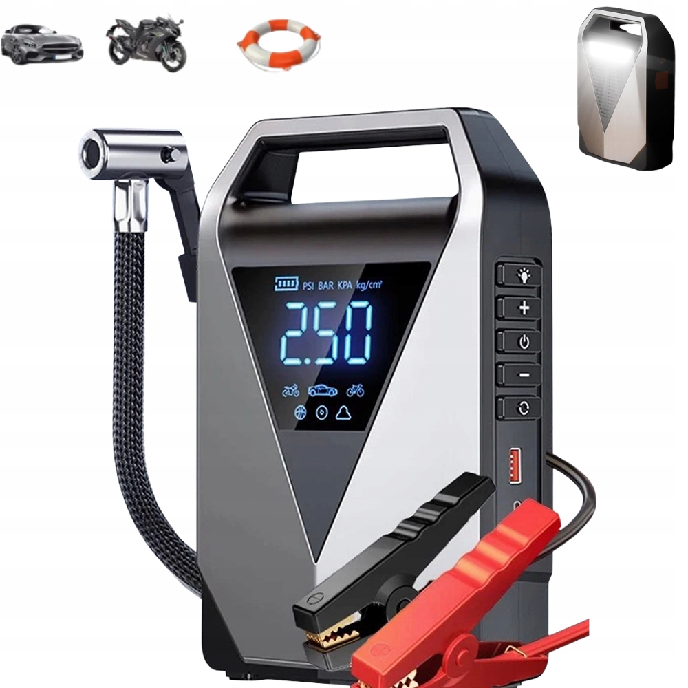 99800 mAh – automobilový štartovací set, núdzová nabíjačka 12 V