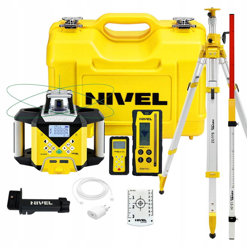 Nivel System Niwelator rotacyjny NL640G DIG+statyw SJJ32+ łata+DALMIERZ Hdm