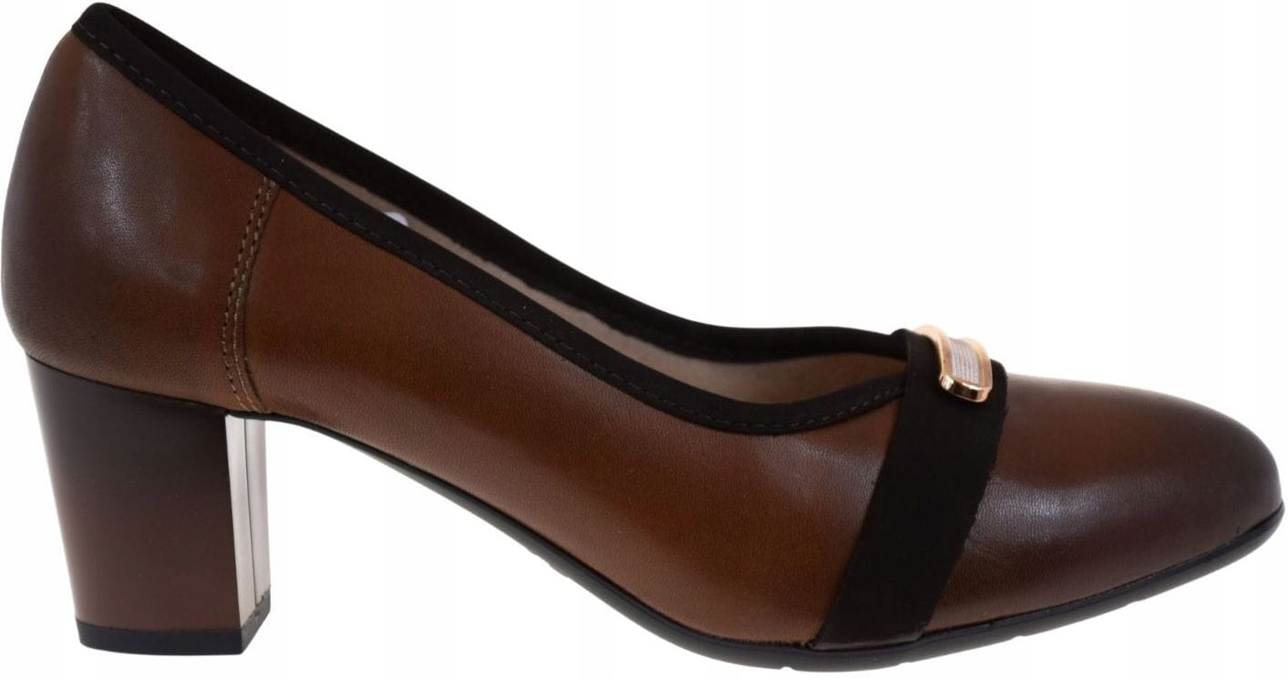 Dámské kožené lodičky hnědé na podpatku 6 cm Galant Orto 4060 VEL.37