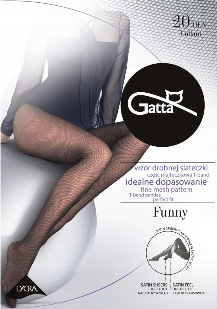 

Rajstopy Gatta Funny 20 den r 3/M Czarna Siateczka