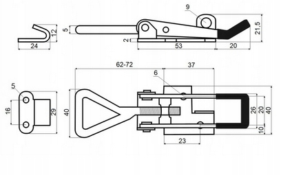 Zatrzask , spinacz burty z zaczepem Marka inny