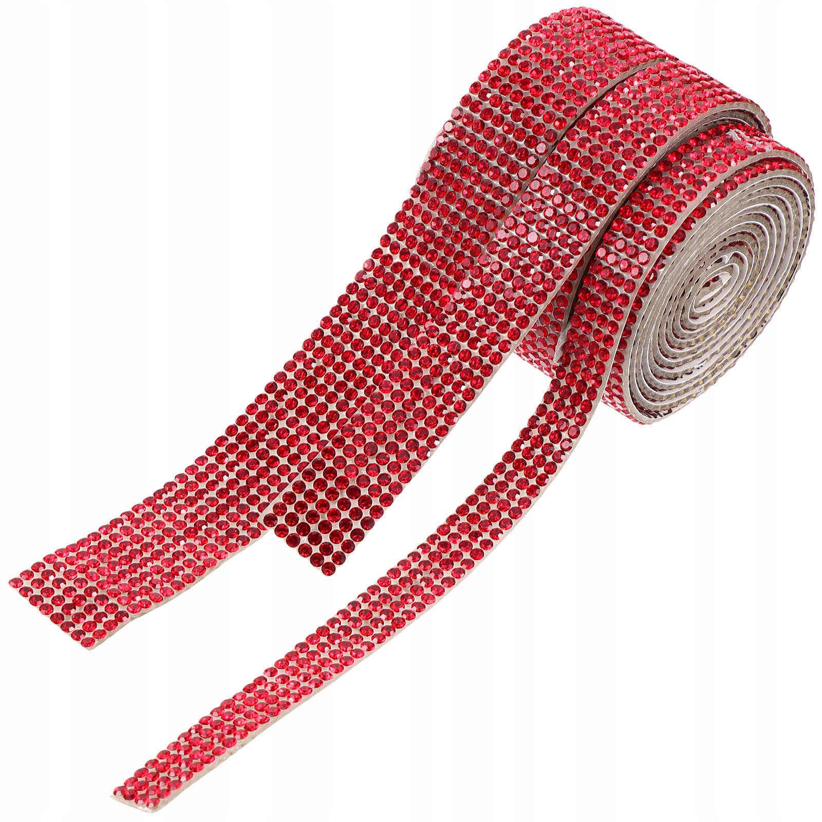 CZERWONE CYRKONIE SAMOPRZYLEPNE - LISTWA / TAŚMA DEKORACYJNA