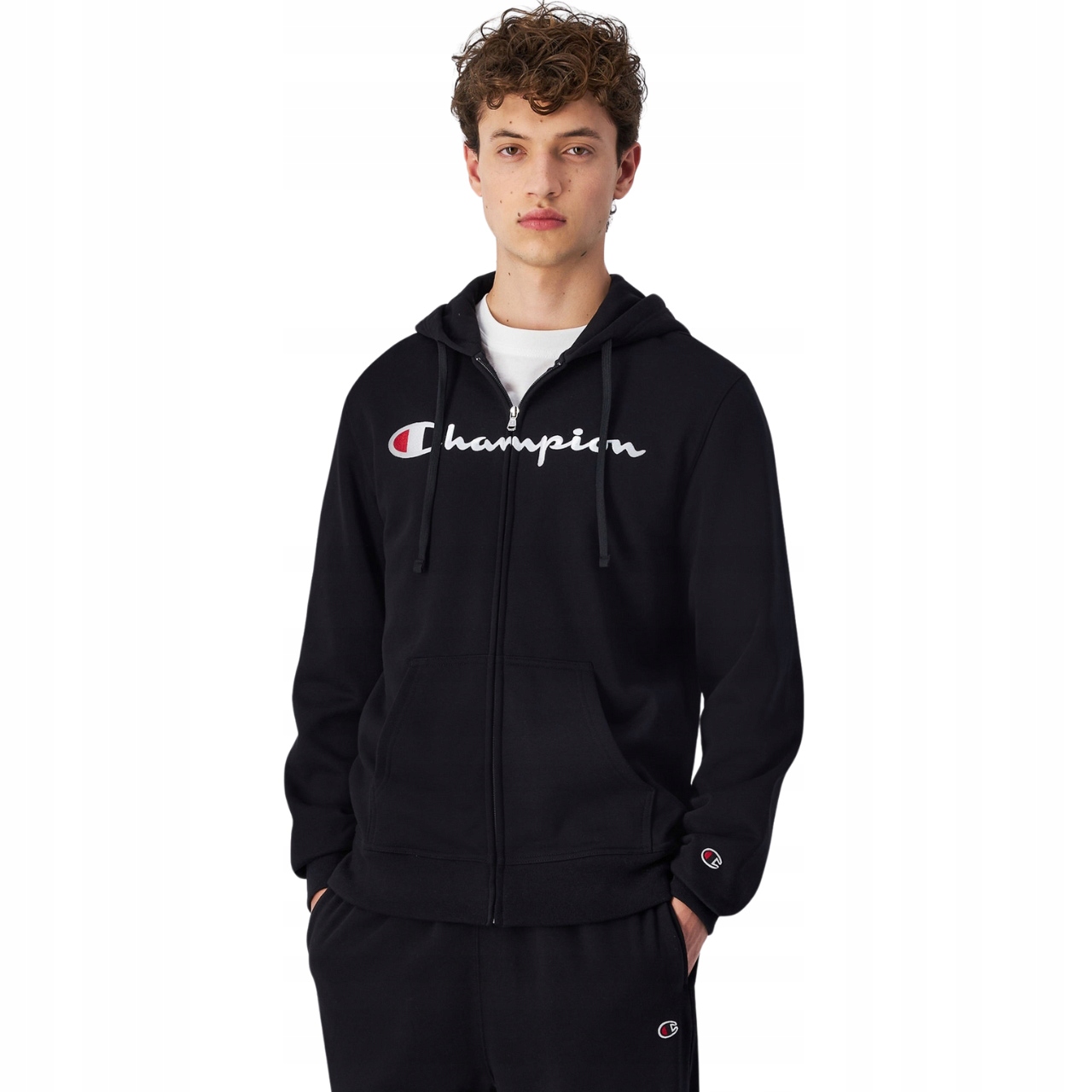 Pánská mikina Champion Full Zip Hoodie černá 220255 KK001 Vel. L
