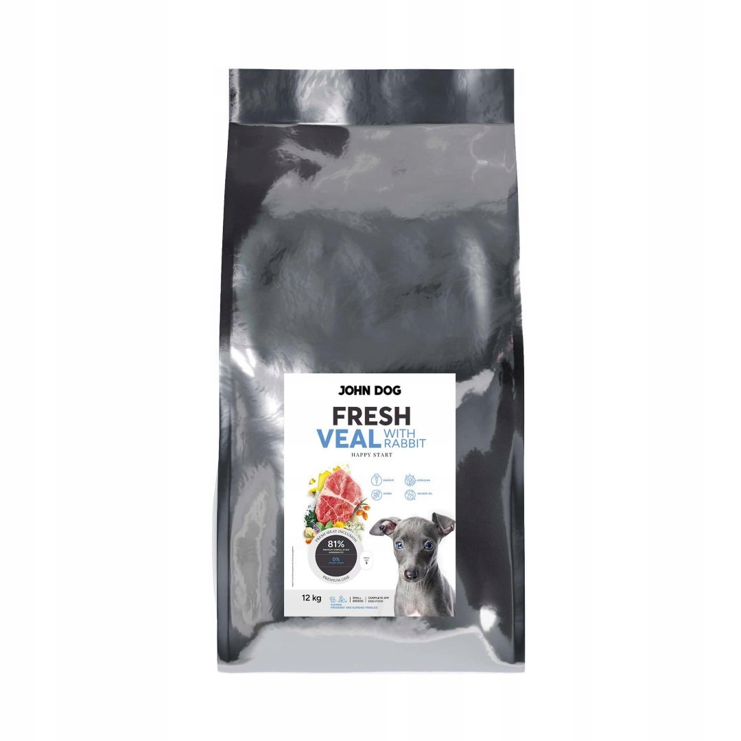 Levně John Dog Fresh Happy Start 12kg Suché Krmivo pro štěňata Telecí králík