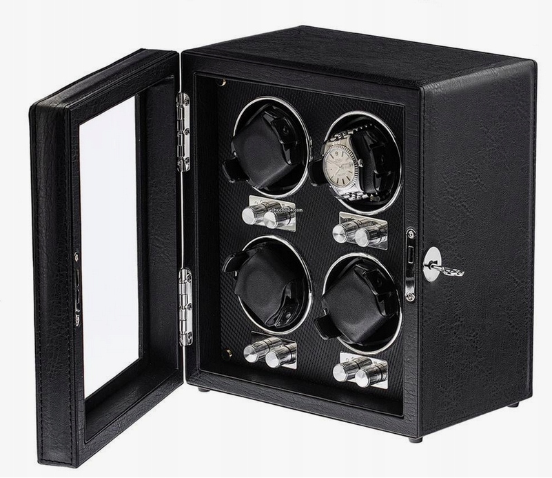 Rotomat Natahovač na 4 hodinky, 9 režimů, barva Wood Grain, černá