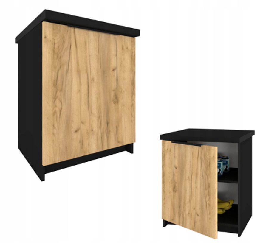 Kuchyňská skříňka Stojící Dolní Kira Černý Dub Craft 40 cm pracovní deska S Tlumením Dovírání