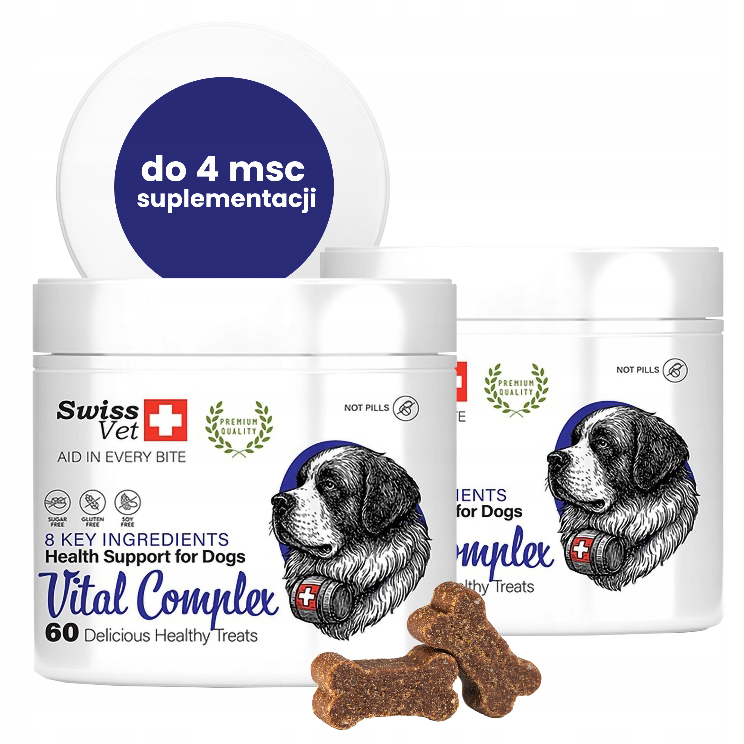SwissVet Vital Complex doplněk pro psy, střeva, klouby, srst, kůže 2x60ks