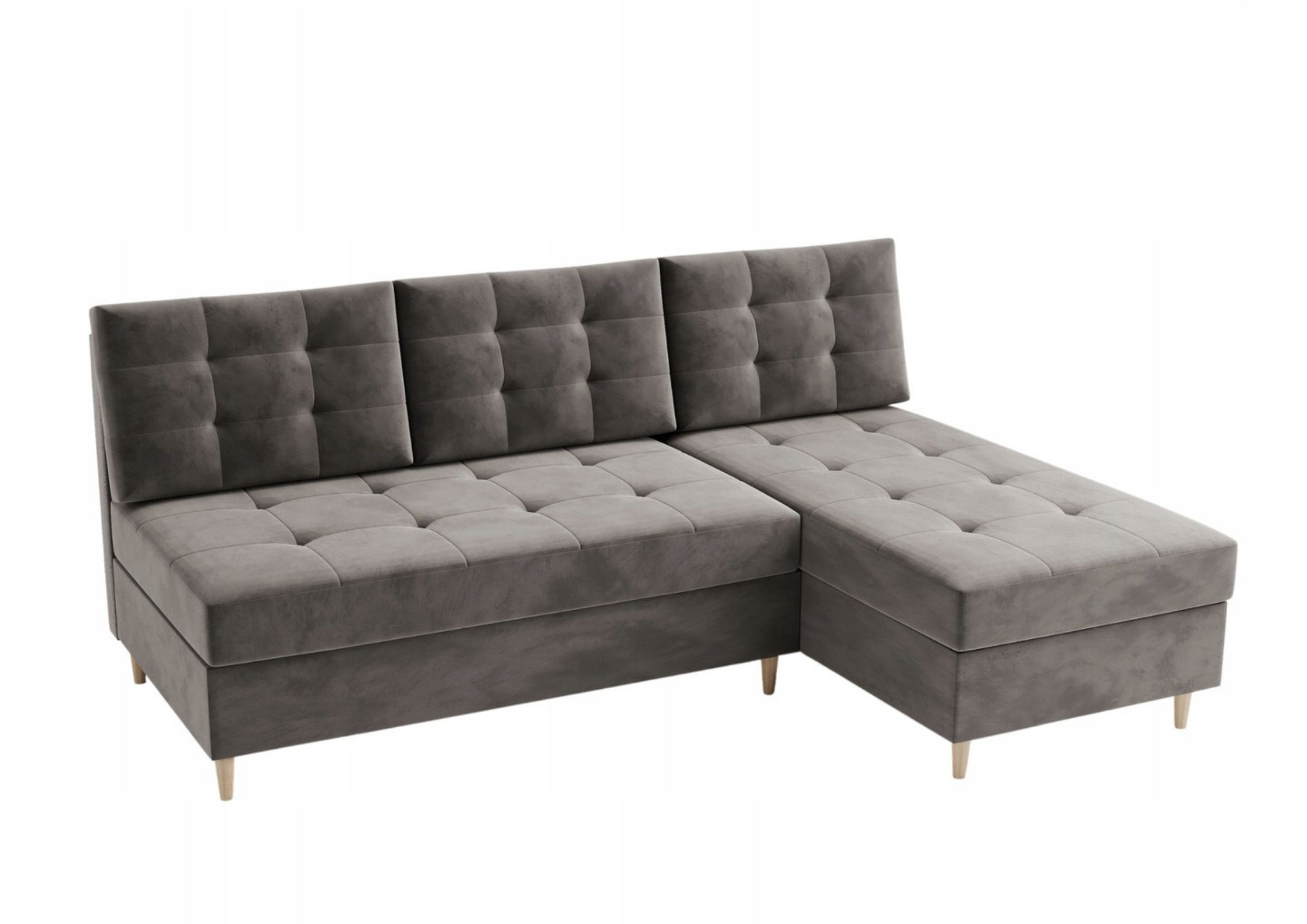 Mały skandynawski pikowany narożnik PERO 200x140 Głębokość mebla 140 cm