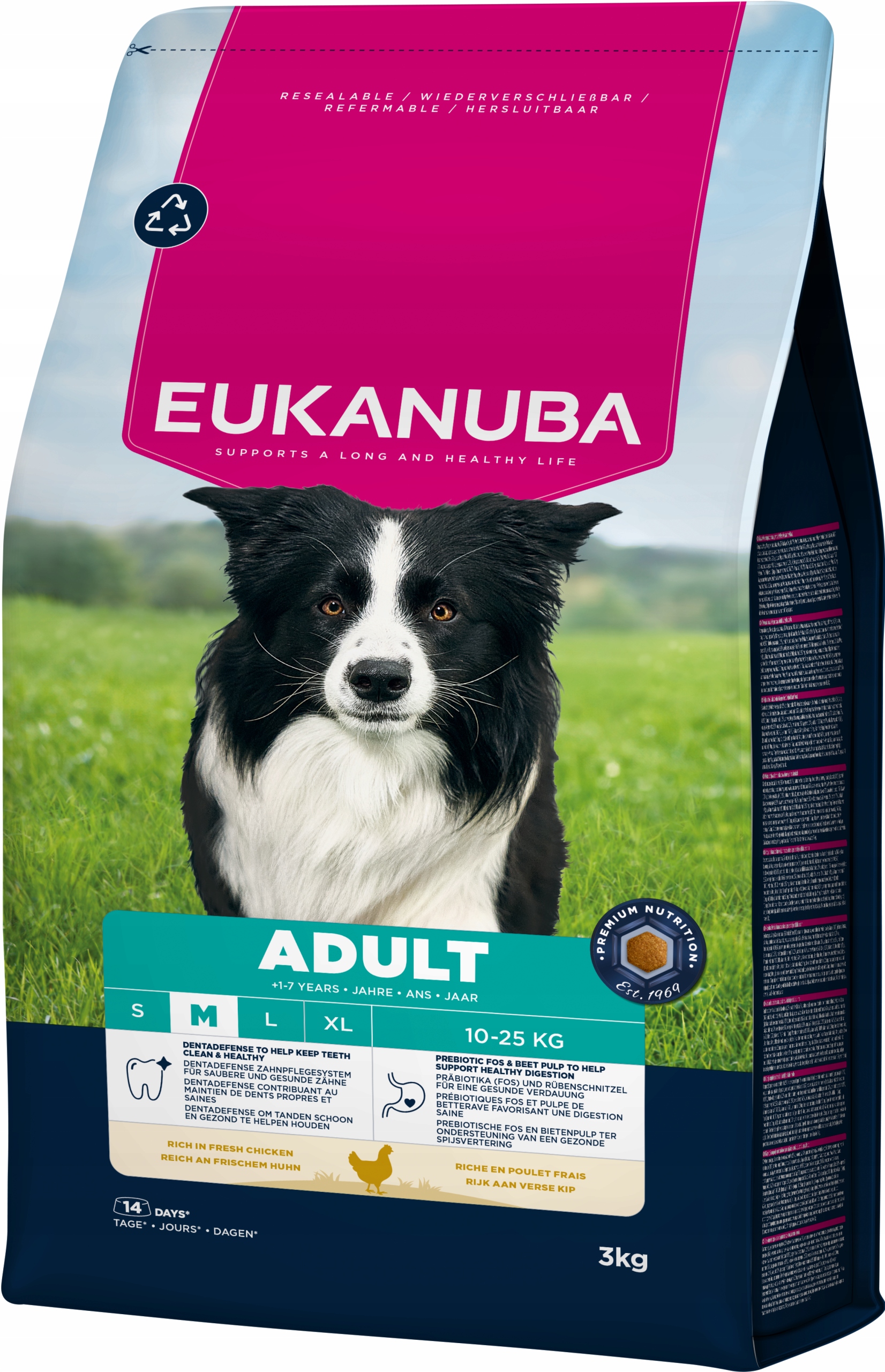 Eukanuba suché krmivo pro dospělé psy středních plemen s kuřecí příchutí