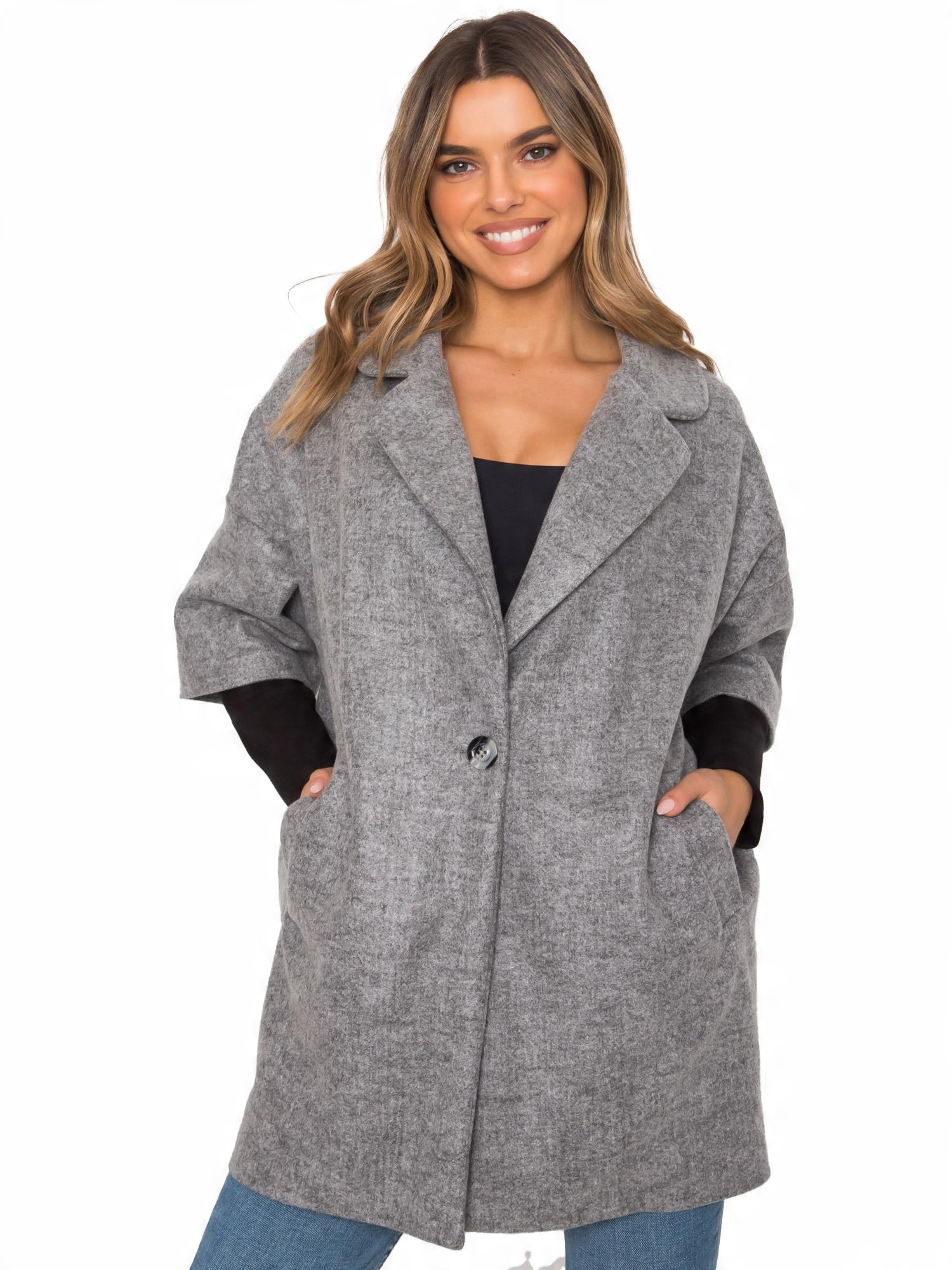

Płaszcz Damski Oversize bez kaptura - S/m