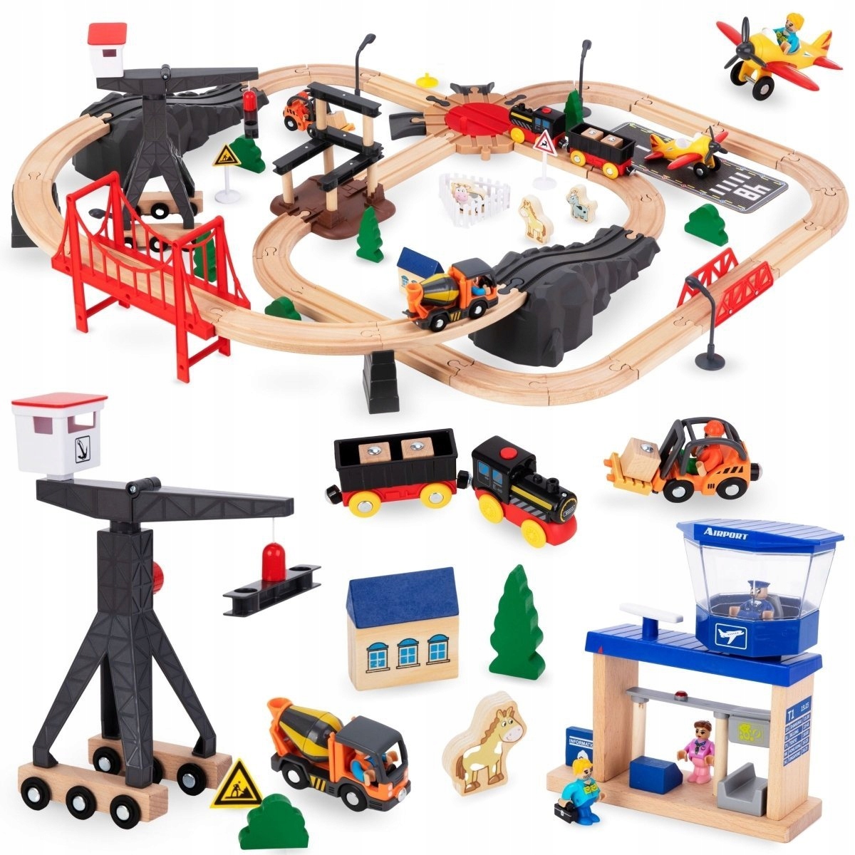 Drewniana Kolejka Pociąg Na Baterie Miasteczko