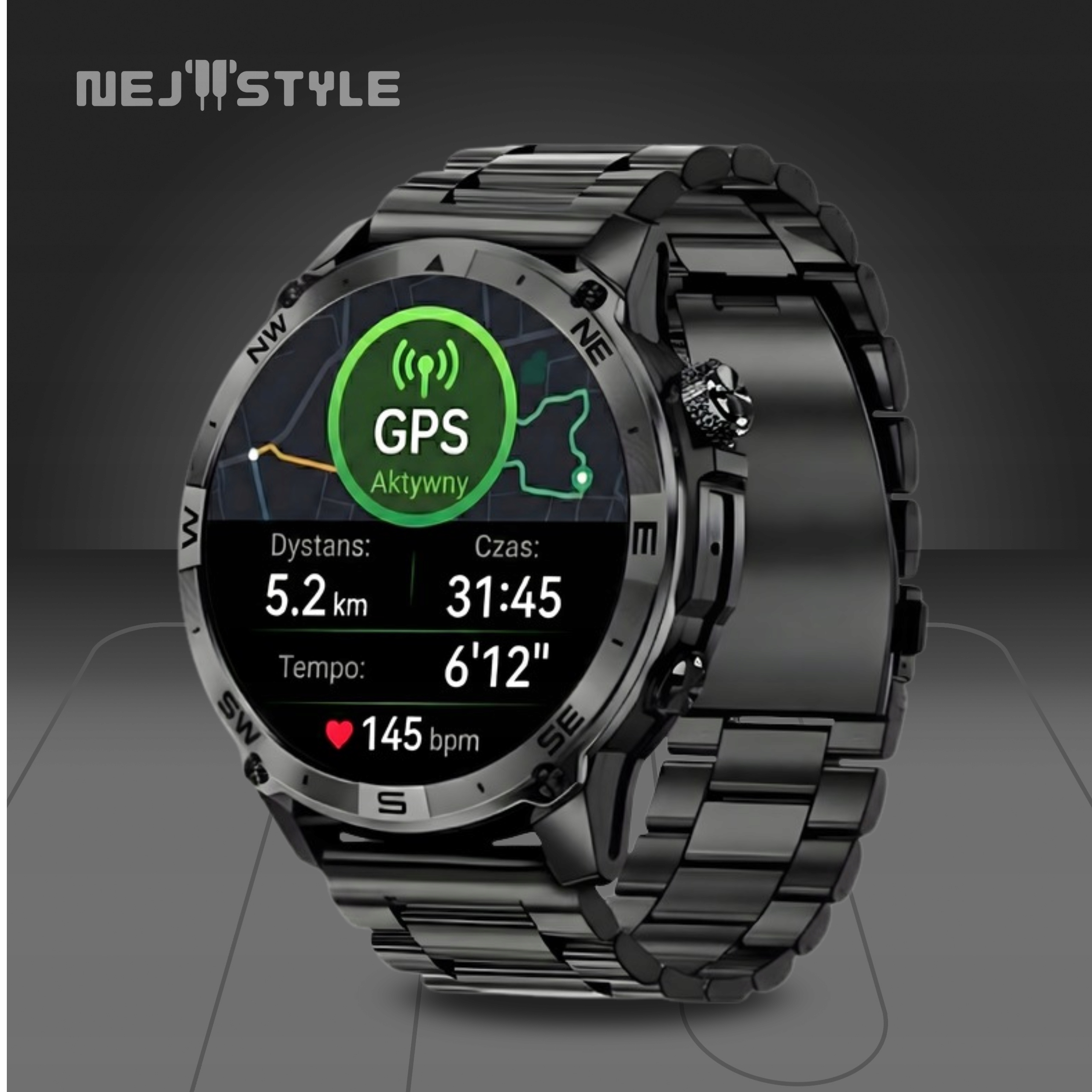 СМАРТ-ГОДИННИК ЧОЛОВІЧИЙ GPS АМОЛЕД ГОДИННИК ВОДОНЕПРОНИКНИЙ IP68 ДЗВІНКИ СПОРТ МЕНЮ EN