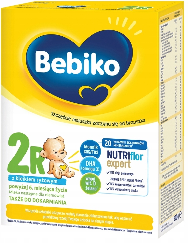 Bebiko Nutriflor Expert 2R Mleko Następne Dla Niemowląt z Kleikiem Ryż 600g
