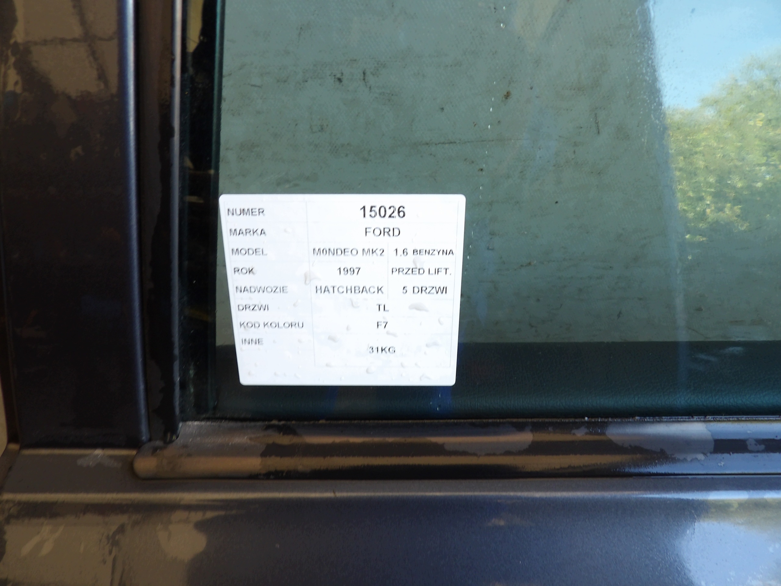 Ford Mondeo MK2 door rear. left F7