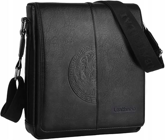 Taška Přes Rameno Z Veganské Kůže Černá Malá Leathario Pánská