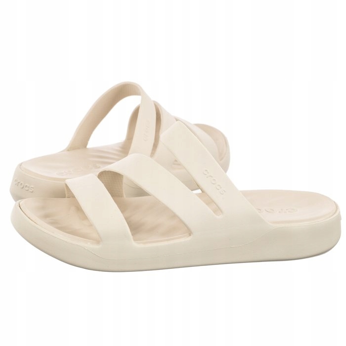 Dámské boty Nazouváky Crocs Gateway Strappy Stucco 209587-160 Béžová