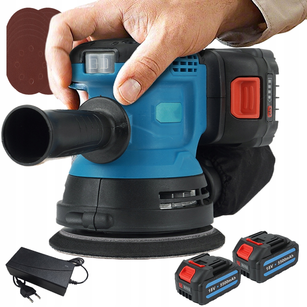 Bezdrátová Oscilační Bruska 125 MM 5500 Mah Pro Lak A Dřevo