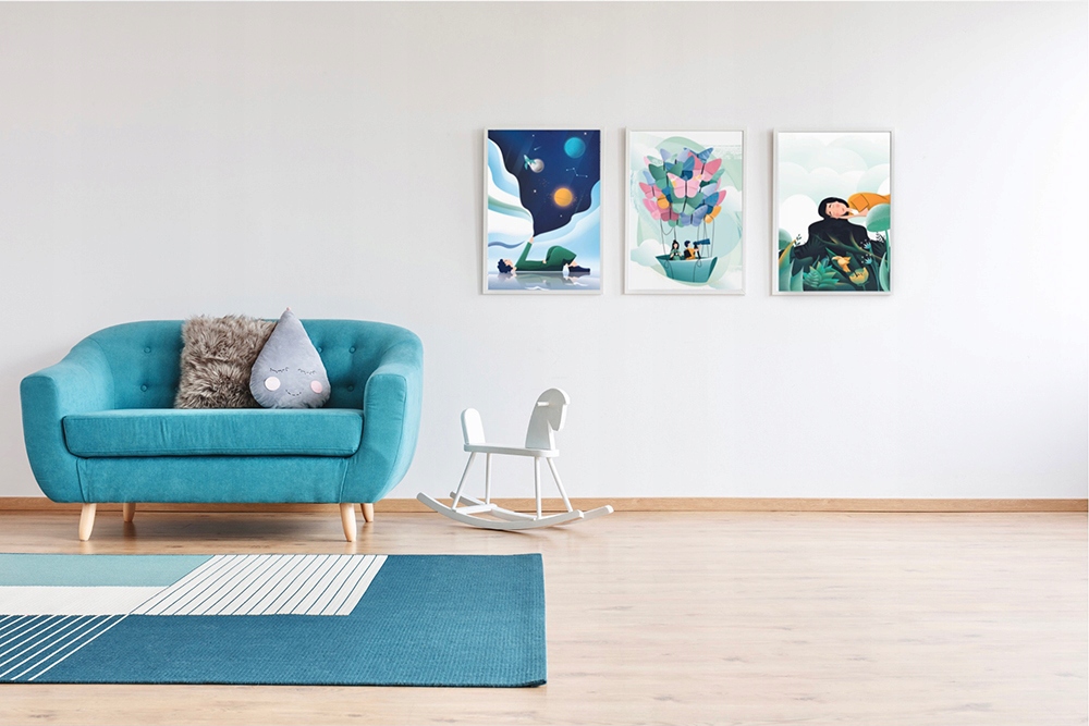 DZIECIĘCY OBRAZ NA PŁÓTNIE | 60x80cm | DZIEWCZYNKA Długość 80 cm