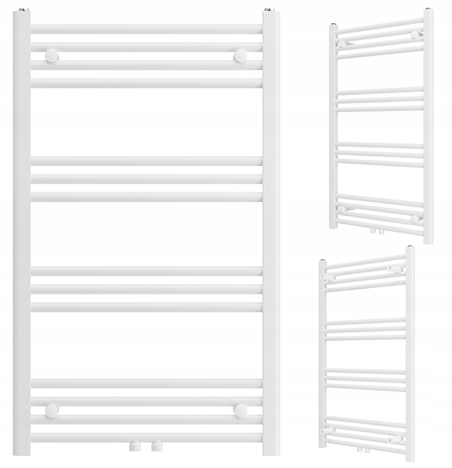 Biely Kúpeľňový Radiátor Rebríkový Moderný 100x60 cm Raven