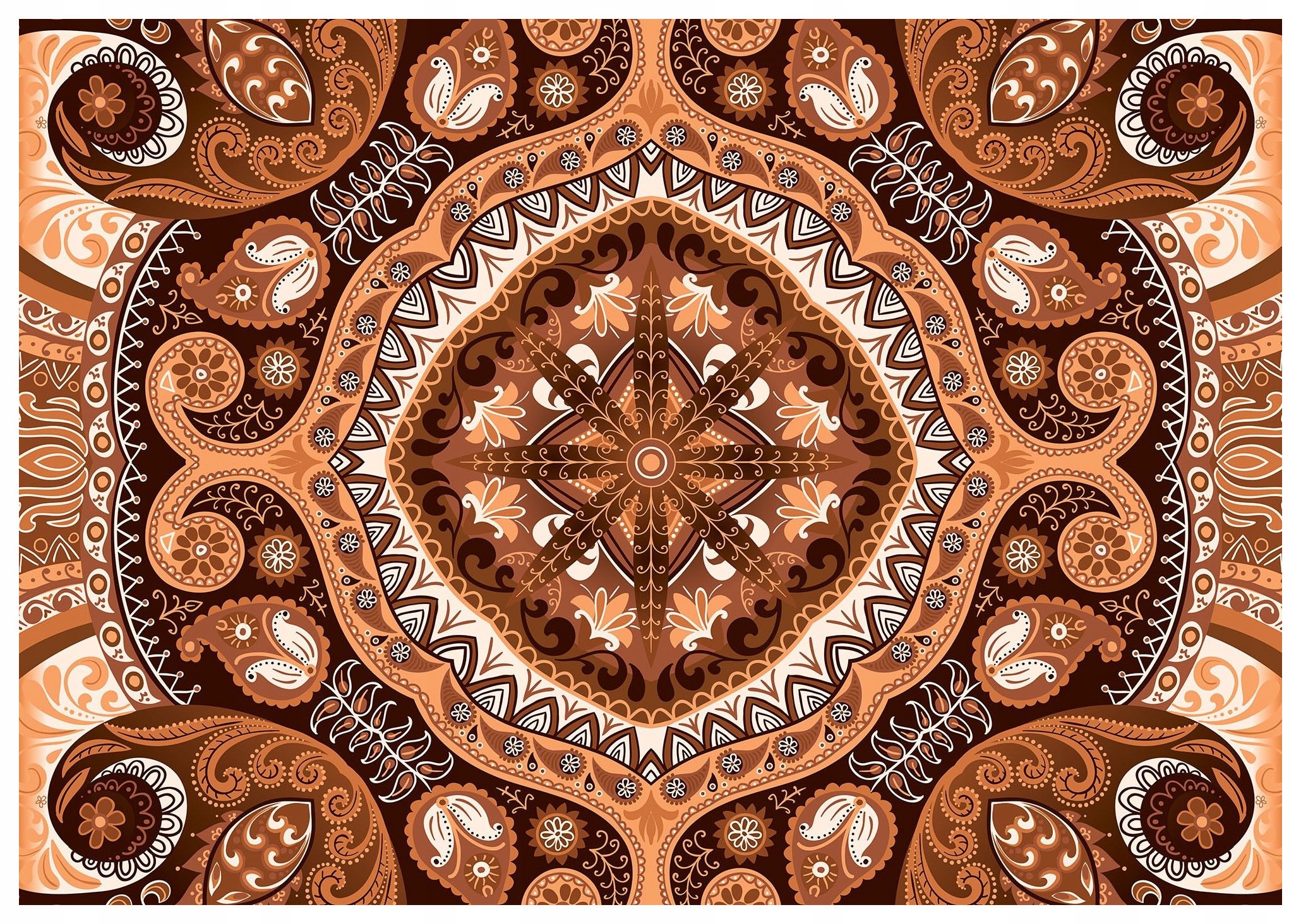 Fototapeta Paisley Bezový Ornament Etnické Zavinovačky 200x140 lepidlo