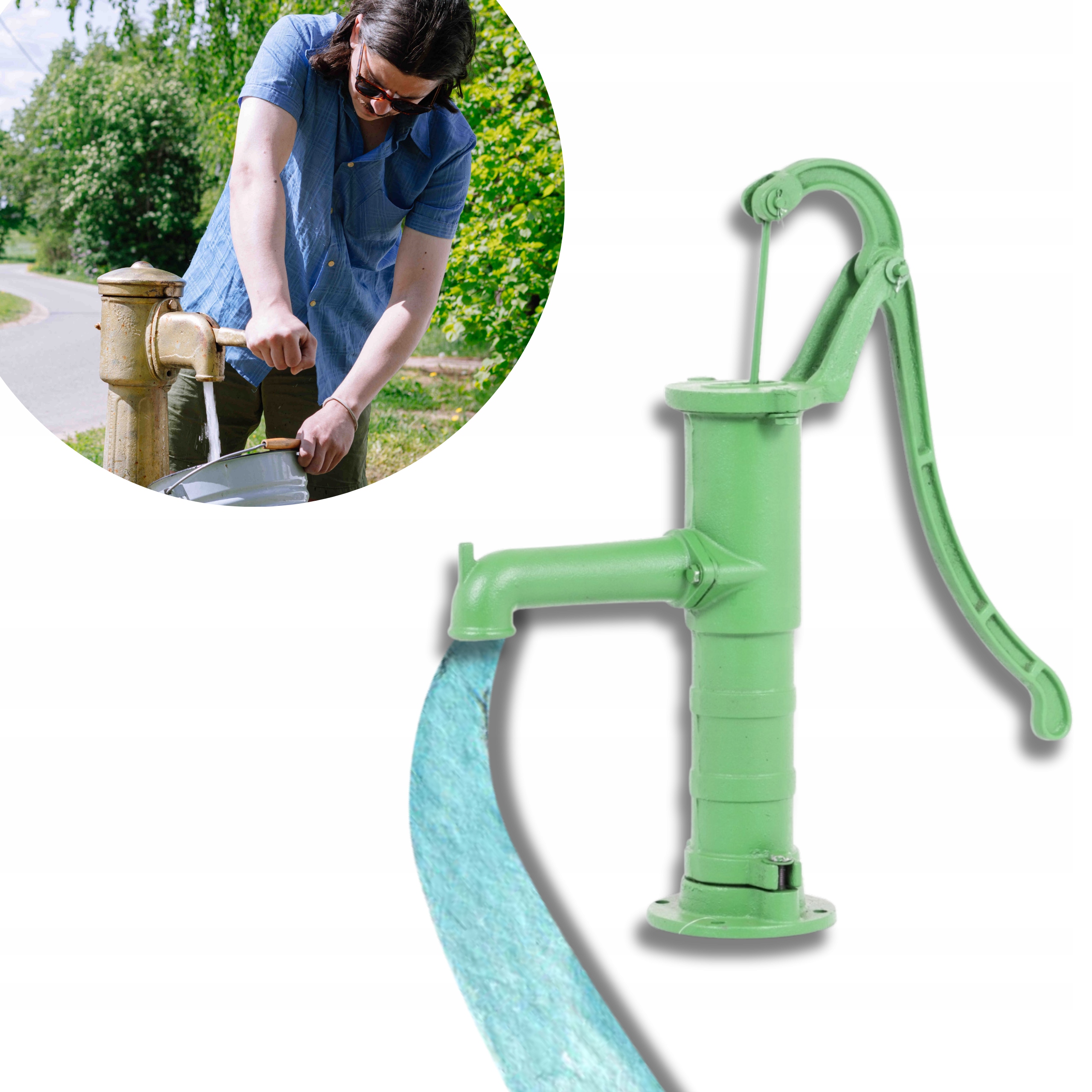 Pompa Pompka Do Wody Ręczna Abisynka Żeliwna 26L/min 8m Lider