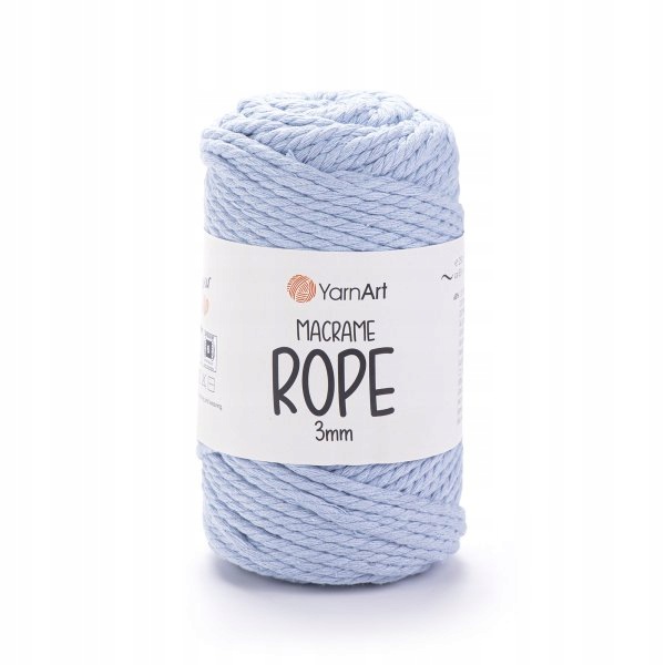 YarnArt Macrame Rope 3mm 760 modrý provázek makramé sada 4 x 250 g 63 m