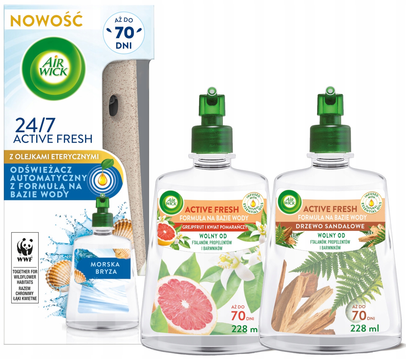 Levně Sada Air Wick Active Fresh Osvěžovač Mořská bříza sada 3 náplně