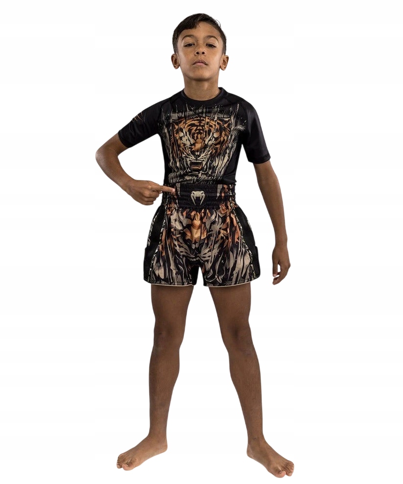 spodenki muay thai dla dzieci venum tiger 14 Czarny