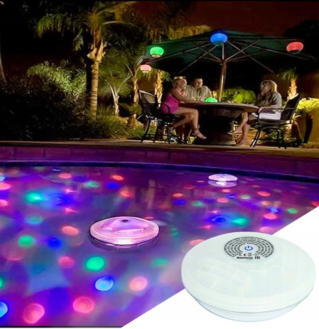 Pływająca Lampka Basenowa LED 4 KOLORY oświetlenie basenu jacuzzi Bestway Marka Stator