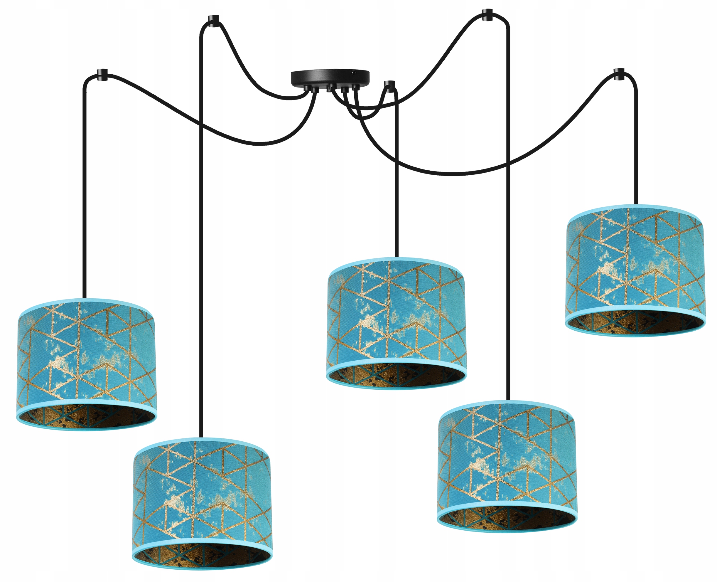 Závesná Stropná Lampa Luster Glamour Tienidlo Loft Zlato Do Obývačky