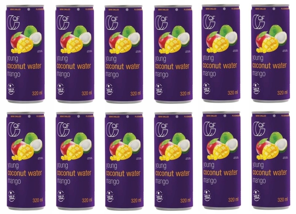 12x 320ml Qf woda kokosowa z mango Karton