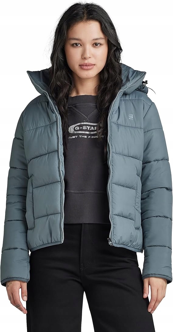 G-star Raw Dámská Modrá Bunda S Kapucí S Dlouhým Rukávem Casual Xs J9B