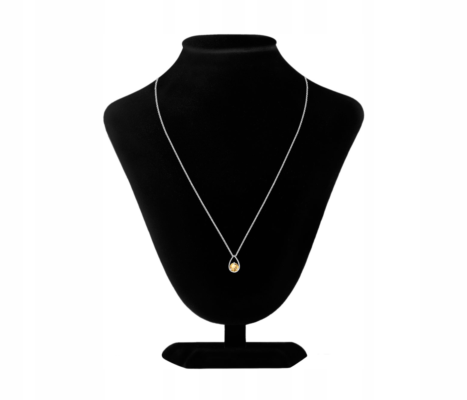 

Srebrny Naszyjnik 925 Łezka Cytryn + Gratisy