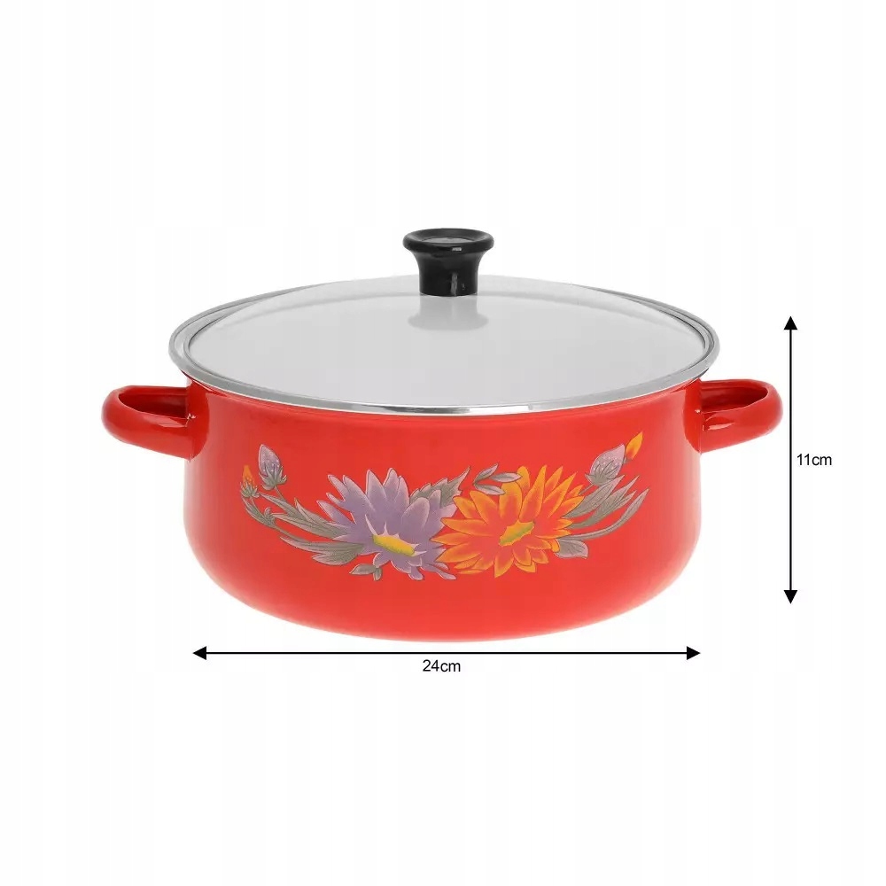 Zestaw emaliowany garnkow garnki emaliowane garnek Kolor odcienie czerwieni