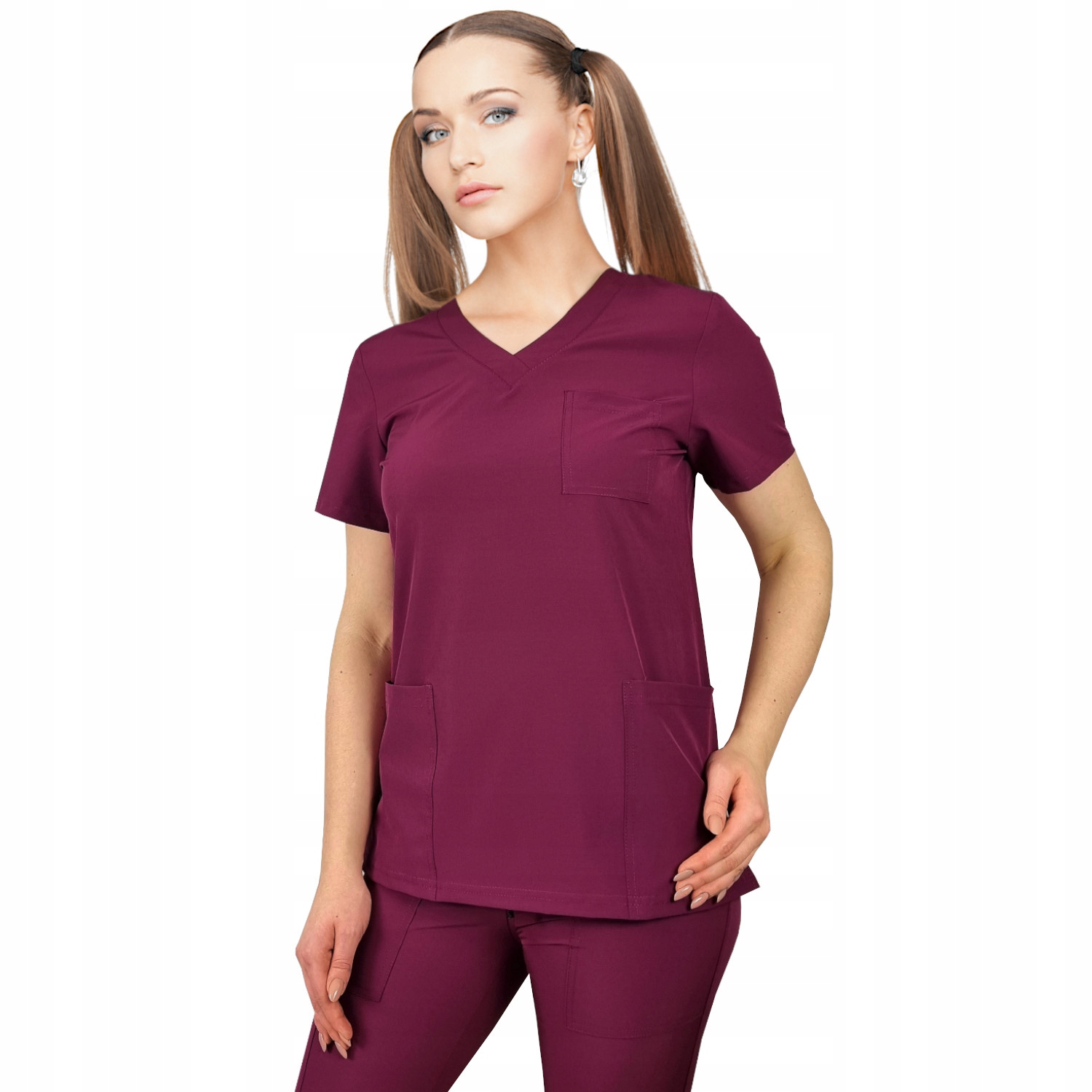 

Bluza medyczna elastyczna śliwka Regular Fit XXL